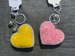 portachiavi cuore con brillantini