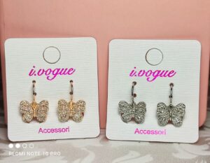 orecchini farfalla con strass