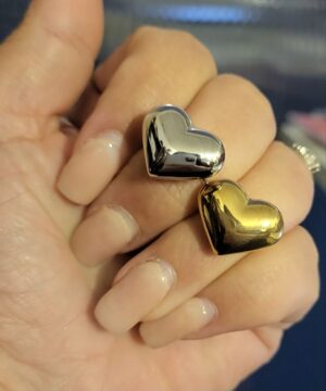 anello cuore bombato