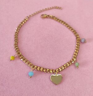 bracciale cuore multicolor