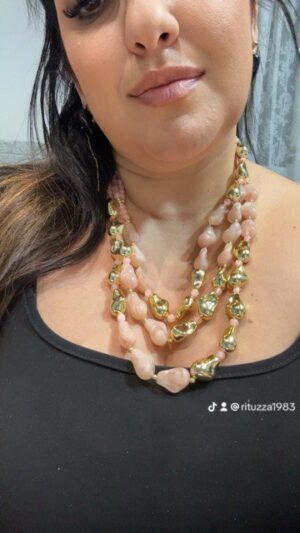 collana perle rosa