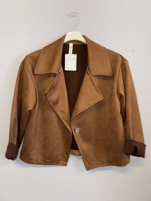 giacca crop marrone